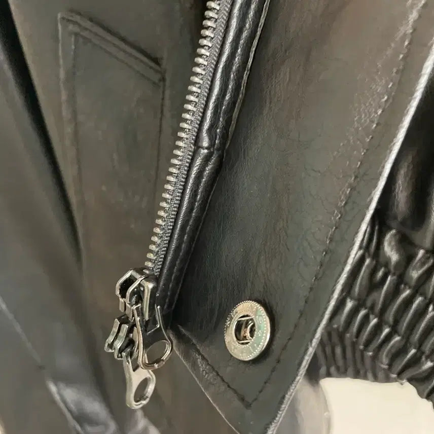 [BUNJANG] Vegan Leather Oversized Jacket/Blouson / (새상품급) 비건 레더 오버사이즈 재킷/블루종