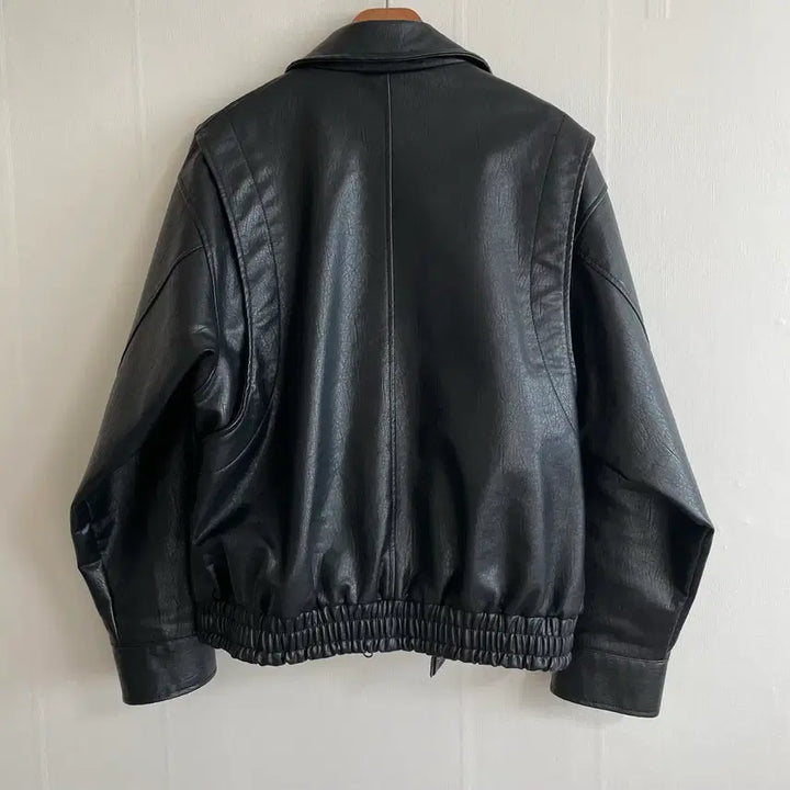 [BUNJANG] Vegan Leather Oversized Jacket/Blouson / (새상품급) 비건 레더 오버사이즈 재킷/블루종