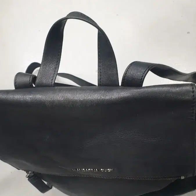 [BUNJANG] Mandarina Duck Black Leather Backpack / 만다리나덕 블랙 가죽 백팩