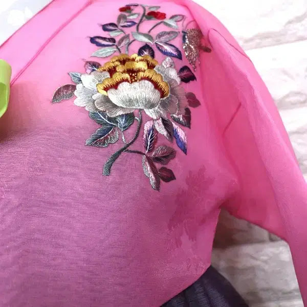[BUNJANG] Korean Traditional Embroidered Hanbok Dress / k183 여성 자수한복/여66-날씬77/키155-160/가슴95/사놀까