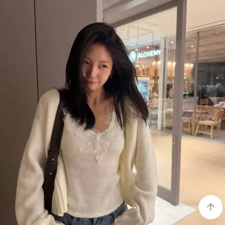 [BUNJANG] UNI Monica Lace Cami Cardigan / (새상품)유이니 Monica lace cami cardigan