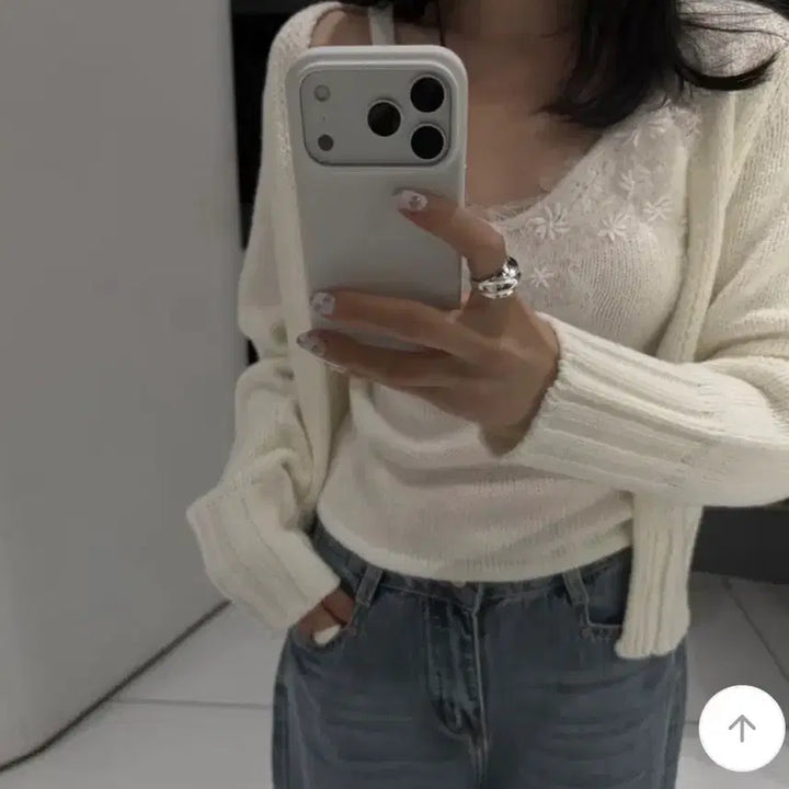 [BUNJANG] UNI Monica Lace Cami Cardigan / (새상품)유이니 Monica lace cami cardigan