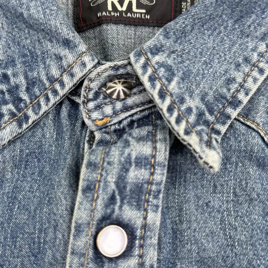 [BUNJANG] RRL Denim Western Shirt XL / RRL 더블알엘 데님 웨스턴 셔츠 블루