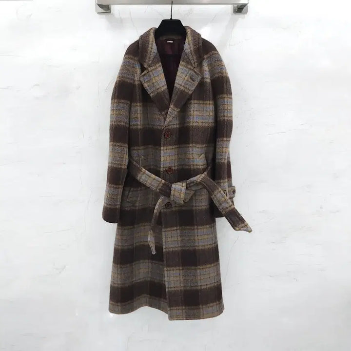 [BUNJANG] Gucci Brown Check Wool Long Coat (Size 48) / 48 / 구찌 브라운 체크 울 롱 코트