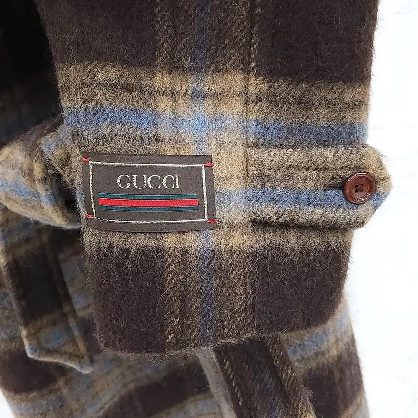 [BUNJANG] Gucci Brown Check Wool Long Coat (Size 48) / 48 / 구찌 브라운 체크 울 롱 코트