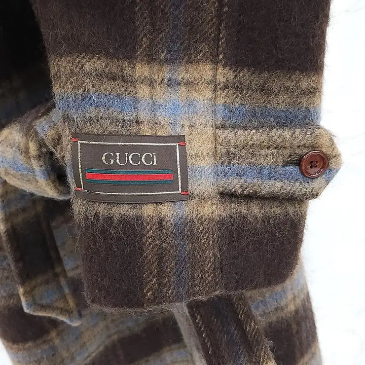 [BUNJANG] Gucci Brown Check Wool Long Coat (Size 48) / 48 / 구찌 브라운 체크 울 롱 코트