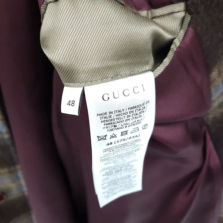[BUNJANG] Gucci Brown Check Wool Long Coat (Size 48) / 48 / 구찌 브라운 체크 울 롱 코트