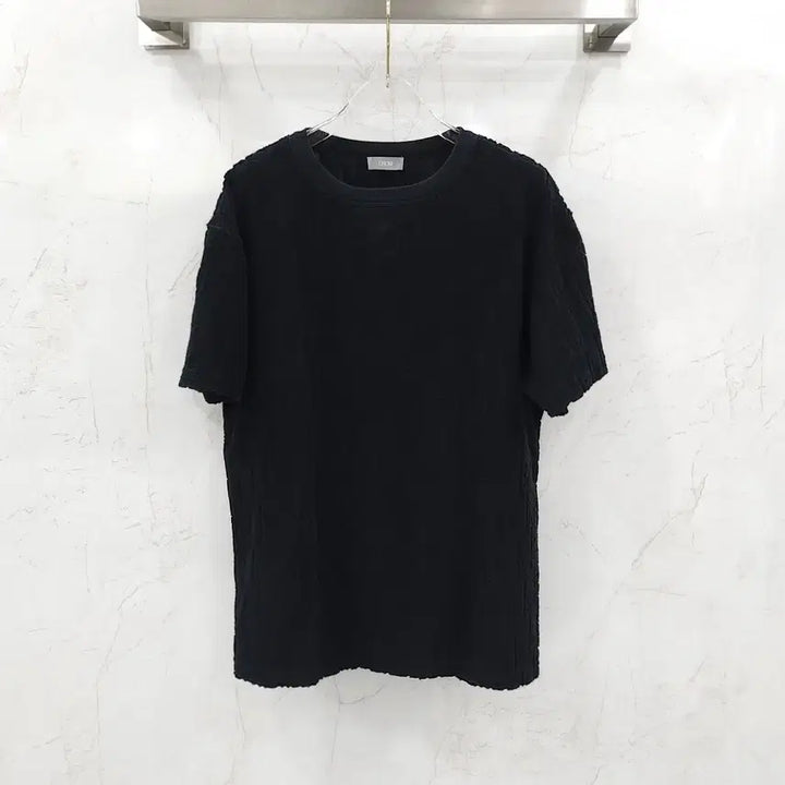 [SOLD OUT] L / 디올 블랙 오블리크 테리 반팔 티셔츠 113J692A0614