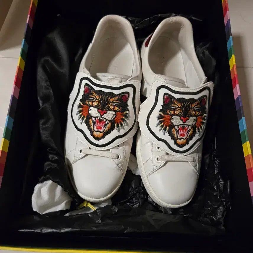 [BUNJANG] Gucci Tiger Embroidered Ace Sneakers (Size 270-275) / 신세계정품 구찌 타이거 자수 에이스 스니커즈  사이즈270~275