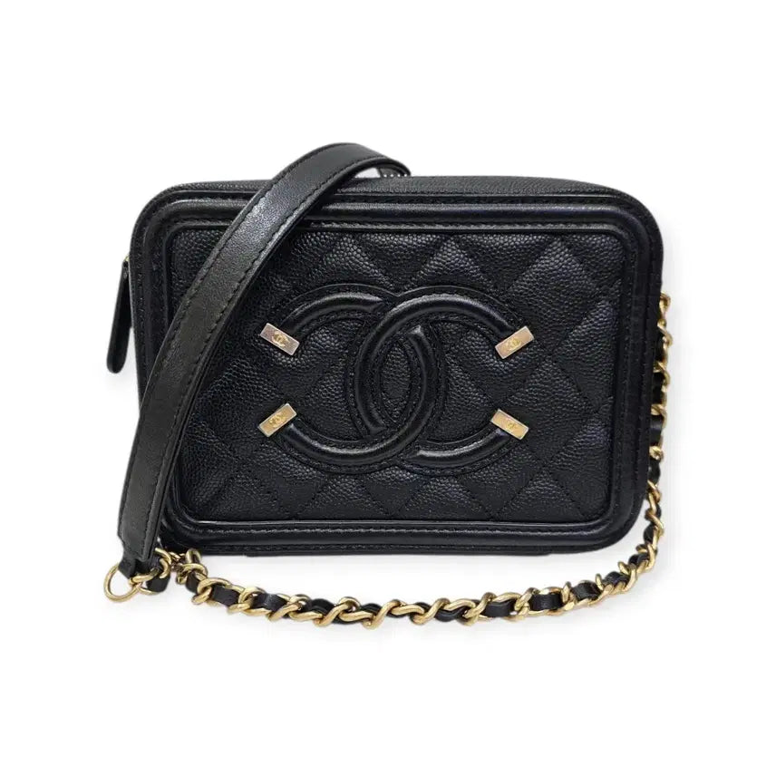 [BUNJANG] Chanel Vanity Crossbody Bag / 샤넬 블랙 캐비어 베니티 크로스백