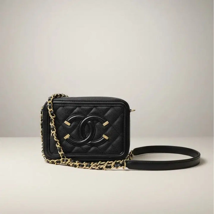 [BUNJANG] Chanel Vanity Crossbody Bag / 샤넬 블랙 캐비어 베니티 크로스백