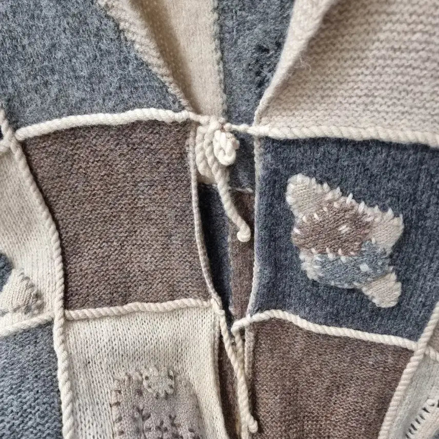 [BUNJANG] Vintage Patchwork Knit Vest / 빈티지 패치워크 모리걸 니트 조끼