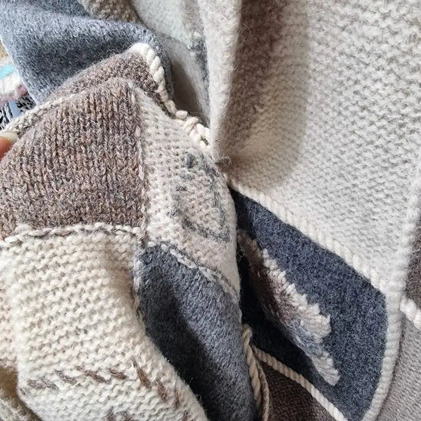 [BUNJANG] Vintage Patchwork Knit Vest / 빈티지 패치워크 모리걸 니트 조끼