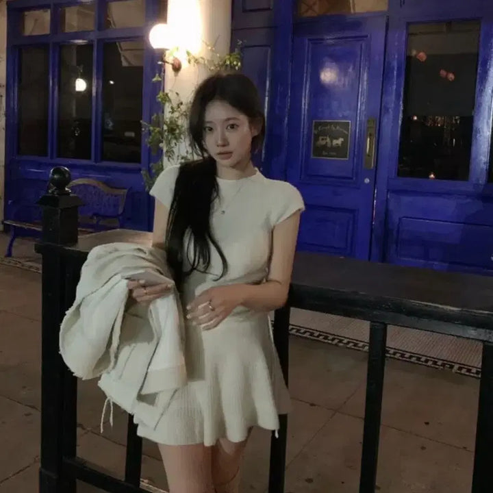 [BUNJANG] LEEDS Blossom Knit Skirt Ivory / 새상품) 리즈 leeds 블라썸 니트 스커트 아이보리 blossom