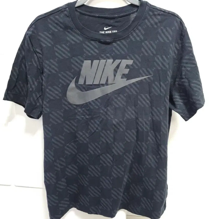 [BUNJANG] Nike Black Checkered Short Sleeve T-Shirt / 나이키 블랙 체크 반팔 티셔츠