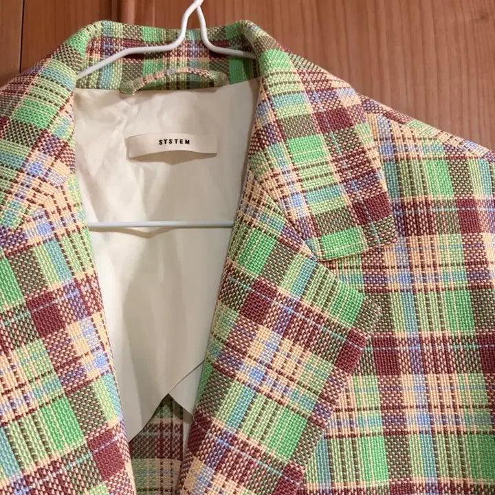 [BUNJANG] SYSTEM Pleated Spring Jacket Coat / 시스템 체크 플리드 봄 자켓 코트 SYSTEM 여자