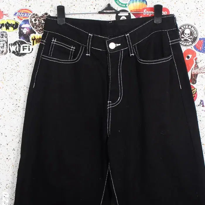 [BUNJANG] BK Stitch Point Pants / 여성S/ 편안 스티치 포인트 팬츠 바지 BK