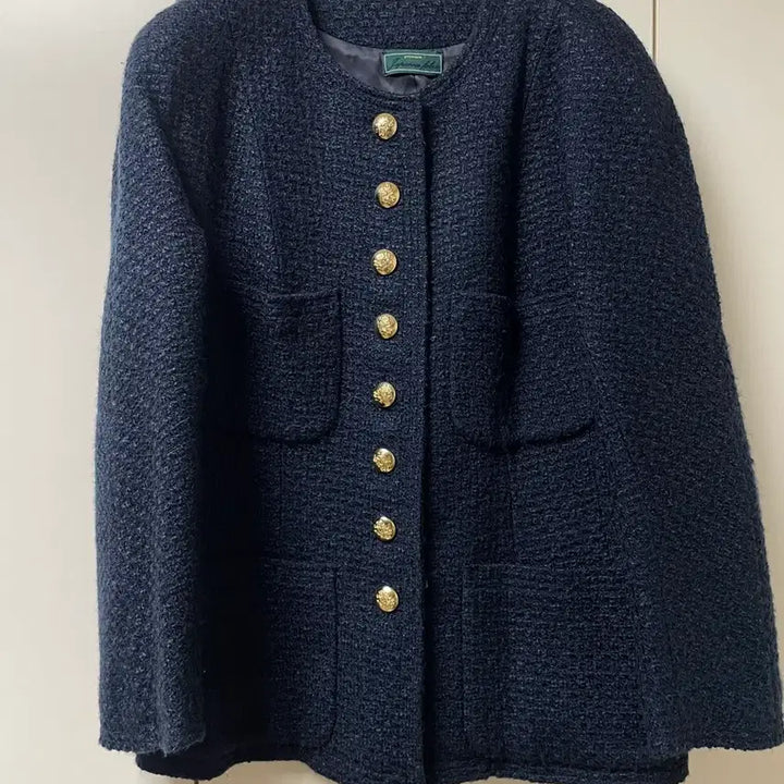 [BUNJANG] Simplement Navy Tweed Jacket / 심플먼트 네이비 트위드 자켓