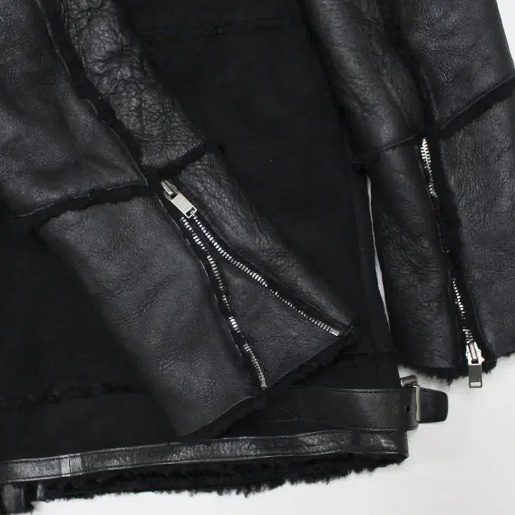[BUNJANG] Maje Lambskin Shearling Mouton Jacket / 마쥬 여성 55 적당 양가죽 양털 무스탕 점퍼 자켓