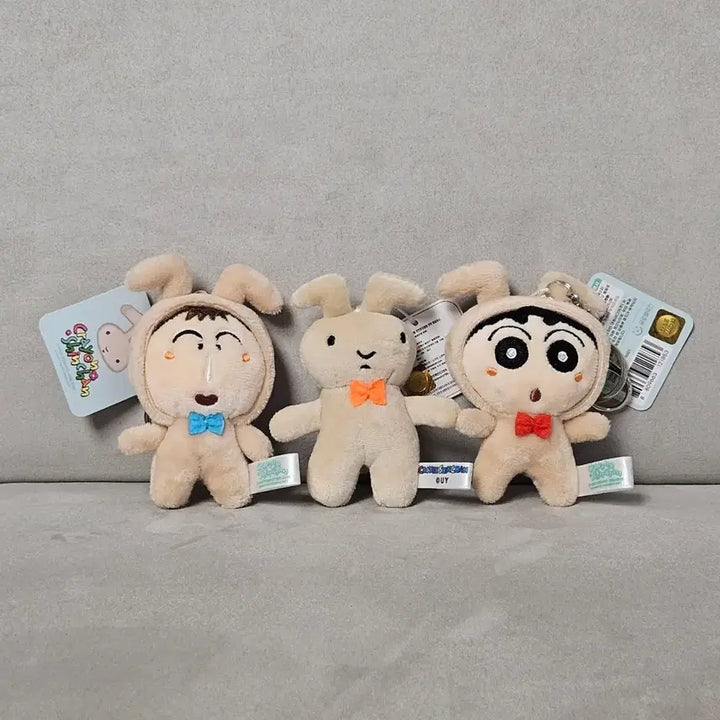 [BUNJANG] Crayon Shin-chan Usagi Costume Keyring Bundle Set / [3종세트]짱구 유리토끼 코스튬 키링 인형(짱구, 맹구)