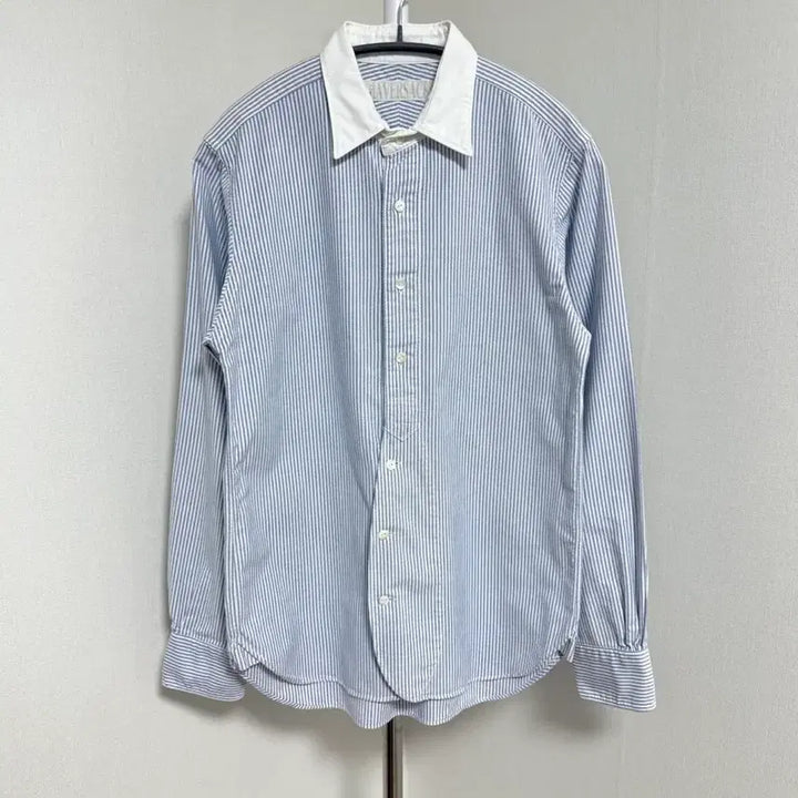 [BUNJANG] H.A.V.E.S.T. S.A.C Cotton Striped Shirt / 하버색 코튼  스트라이프 셔츠 스카이