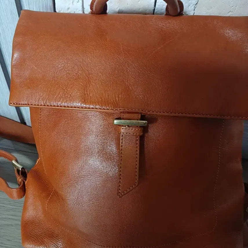 [BUNJANG] Mongsac Leather Backpack Brown / 몽삭가죽 백팩 브라운