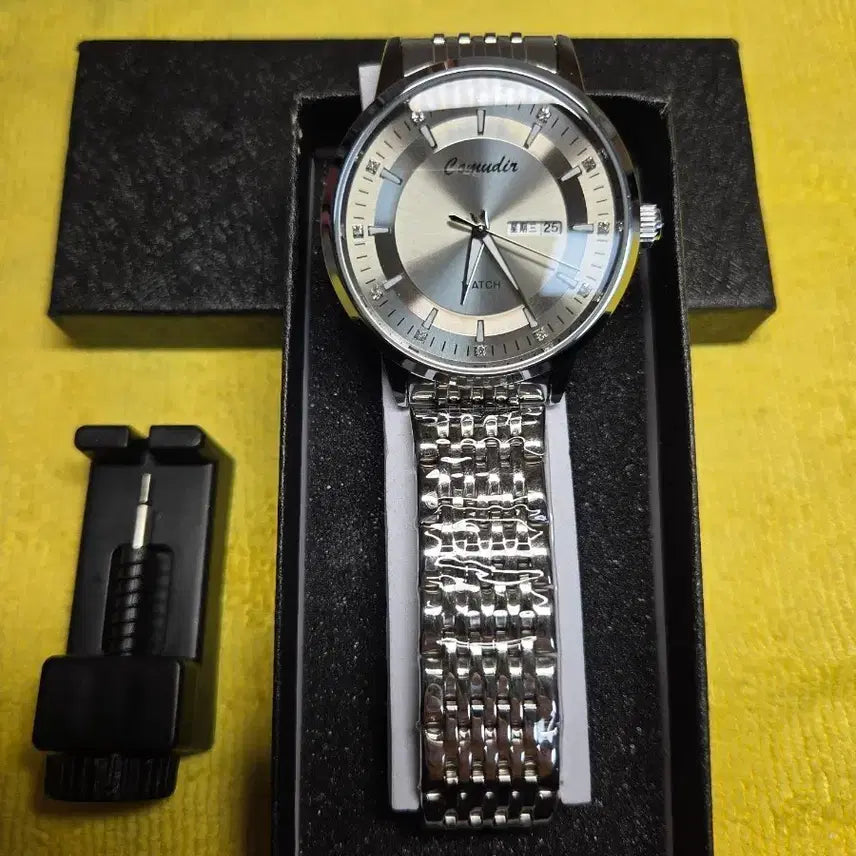[BUNJANG] Comudir Silver Automatic Watch / Comudir 은색 메탈 오토메틱시계 + 시계줄 조절기