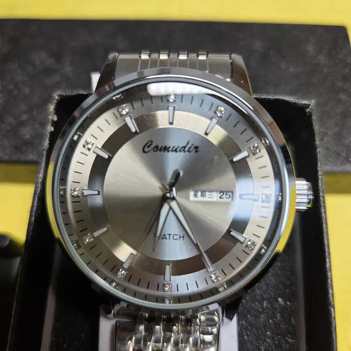 [BUNJANG] Comudir Silver Automatic Watch / Comudir 은색 메탈 오토메틱시계 + 시계줄 조절기