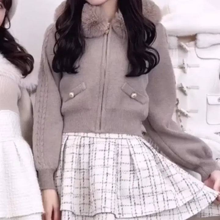 [BUNJANG] Michelle Macaron Cropped Hoodie Zip-up / 미셸마카롱 크롭 후드집업 스나계 양산형 스나이델 마즈 리즈리사