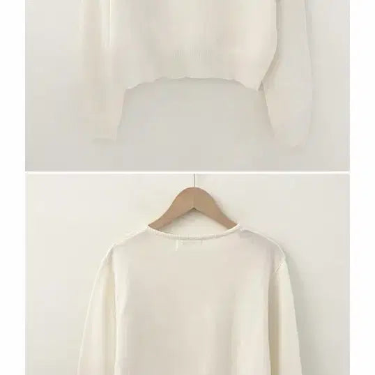 [BUNJANG] Perbit Flat Silhouette Wool V-Neck Knit Ivory / 퍼빗 플랫 실루엣 울 브이니트 아이보리 (새상품)
