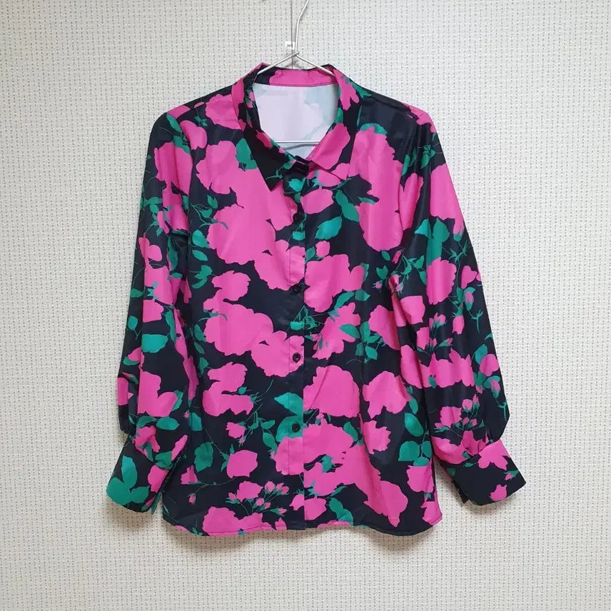 [BUNJANG] Rose Red Blouse - Size 77 / 77사이즈 빅사이즈M 커프스블라우스
