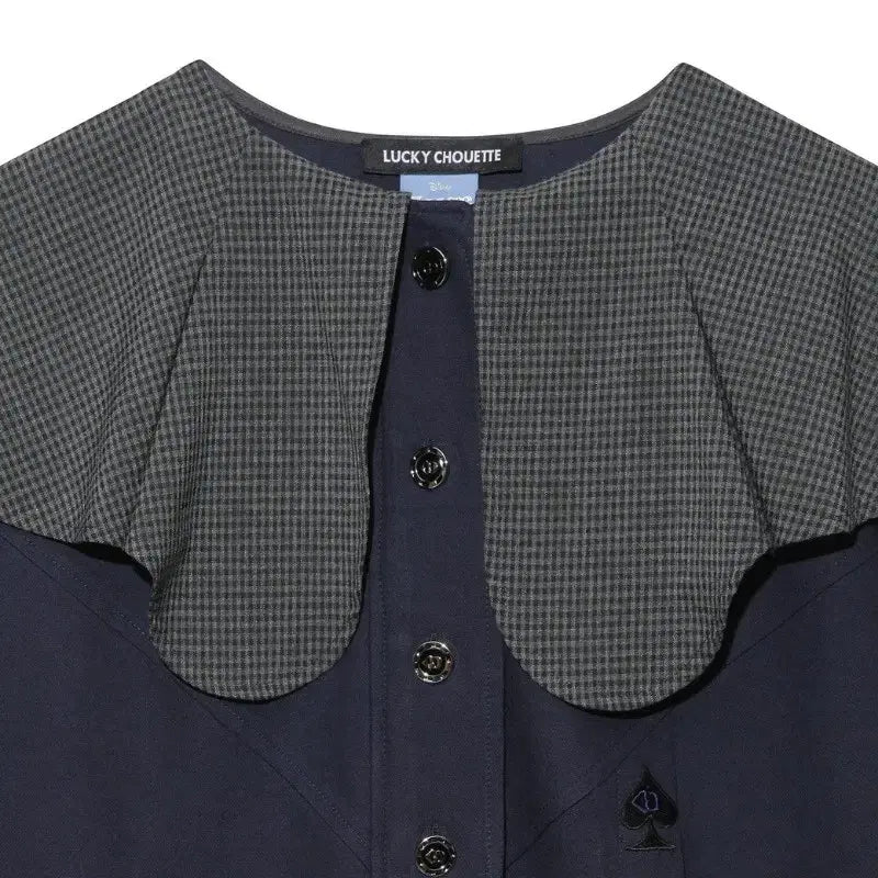 [BUNJANG] Lucky Chouette Checkered Cape Blouse / 럭키슈에뜨 블라우스