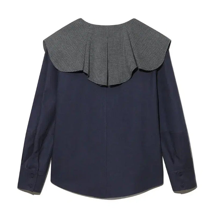[BUNJANG] Lucky Chouette Checkered Cape Blouse / 럭키슈에뜨 블라우스