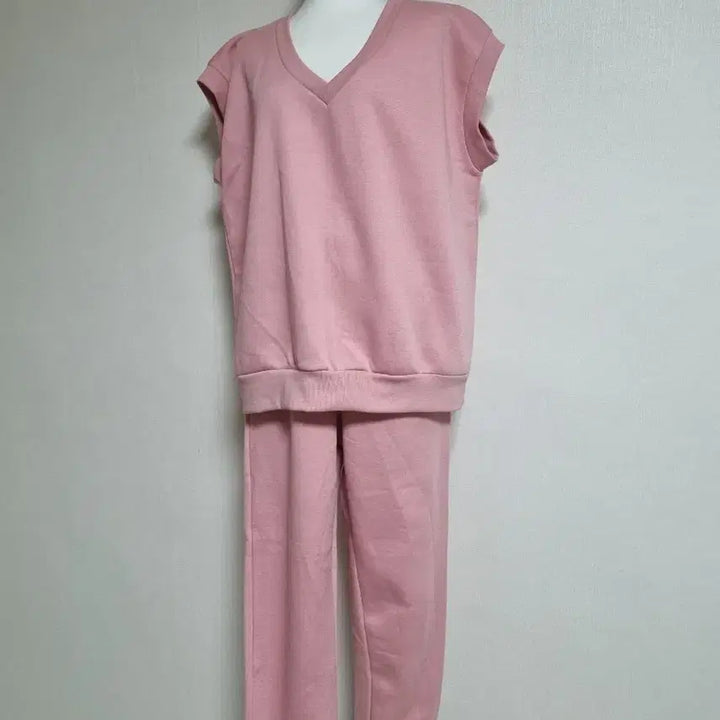 [BUNJANG] Pink V-Neck Training Set / ST79 기모핑크색 브이넥 트레이닝복 세트
