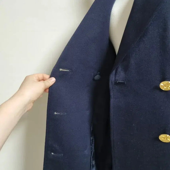 [BUNJANG] OP63 Navy Gold Button Double Jacket Dress / OP63 네이비 금장 버튼 더블 자켓 원피스