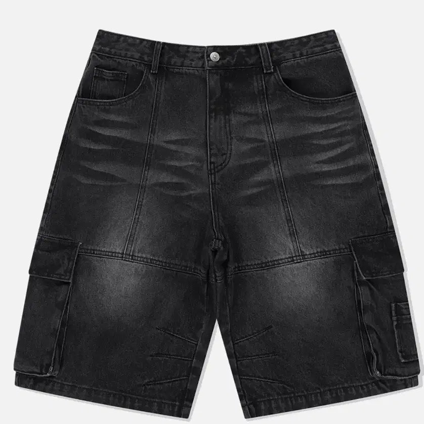 [BUNJANG] Mahagrid Bermuda Cargo Denim Shorts (Black) - Size S / 마하그리드 버뮤다 카고 데님 (블랙) S사이즈