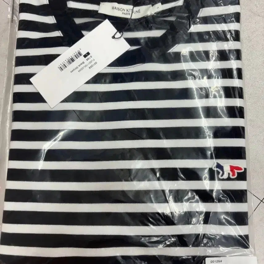 [BUNJANG] Maison Kitsuné Striped Long Sleeve T-shirt Navy/Black Unisex / 특가! 메종키츠네 스트라이프 롱슬리브(긴팔 )티셔츠네이비/블랙(공용제품)