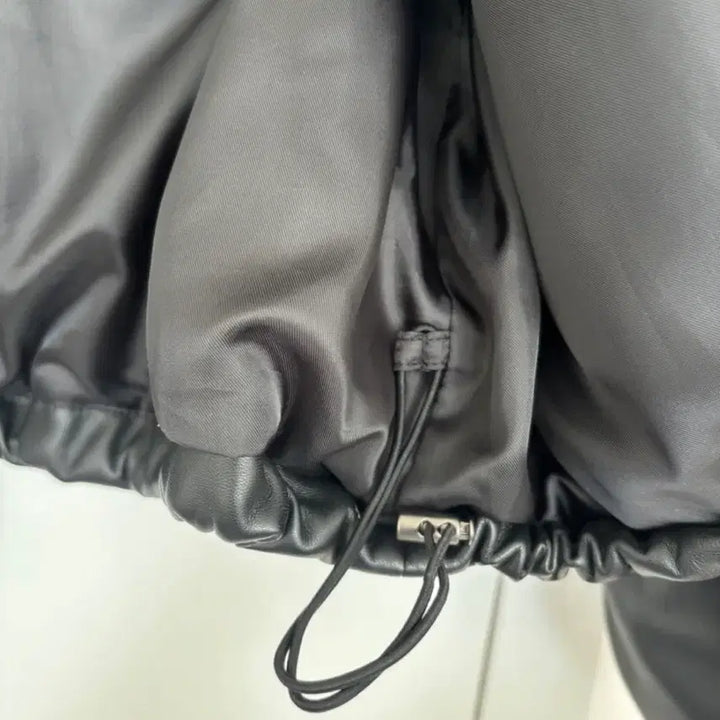 [BUNJANG] Black Leather Mustang Jacket / 여성 블랙 레더 무스탕