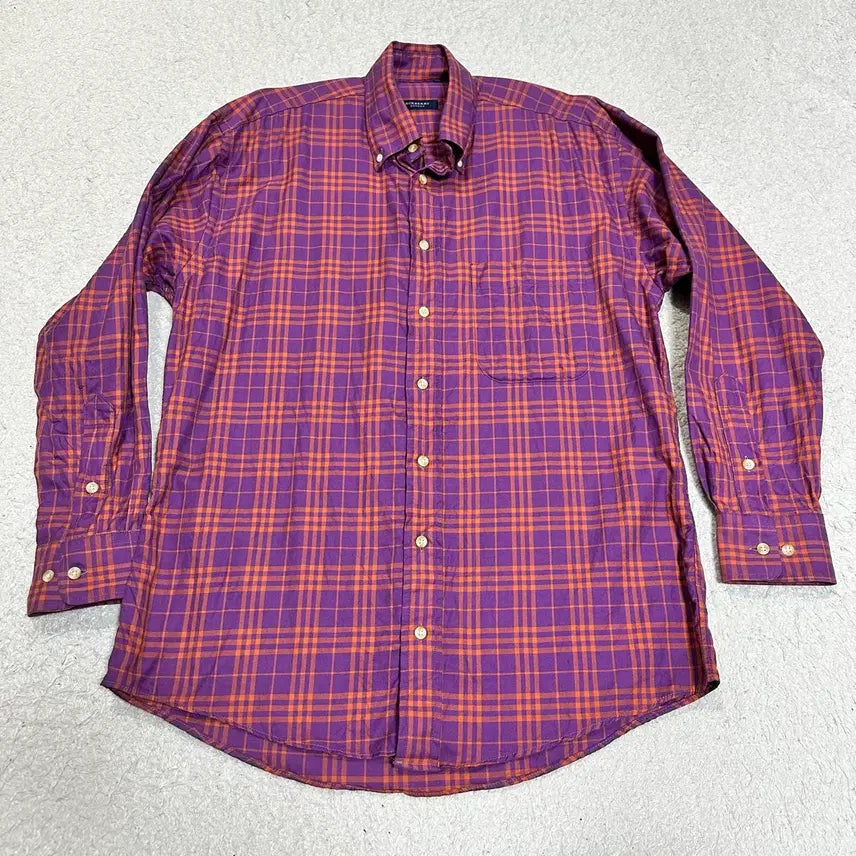 [BUNJANG] Burberry London Purple Check Shirt / 버버리 런던 퍼플 체크 셔츠