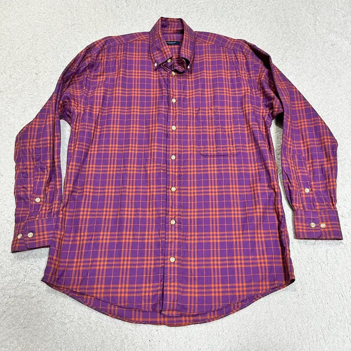 [BUNJANG] Burberry London Purple Check Shirt / 버버리 런던 퍼플 체크 셔츠