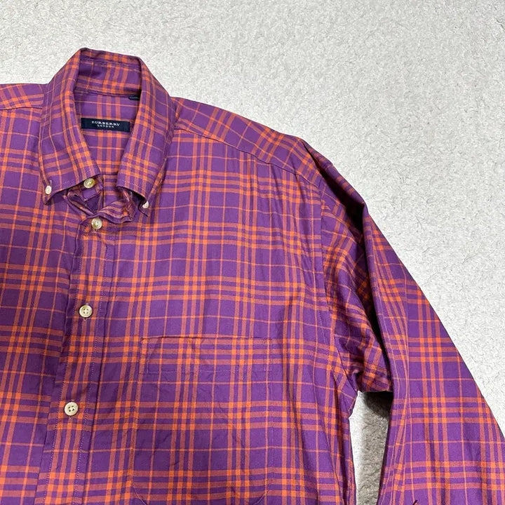 [BUNJANG] Burberry London Purple Check Shirt / 버버리 런던 퍼플 체크 셔츠