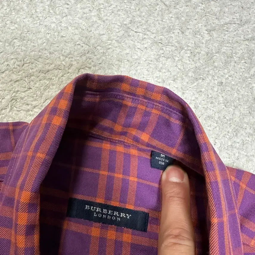 [BUNJANG] Burberry London Purple Check Shirt / 버버리 런던 퍼플 체크 셔츠