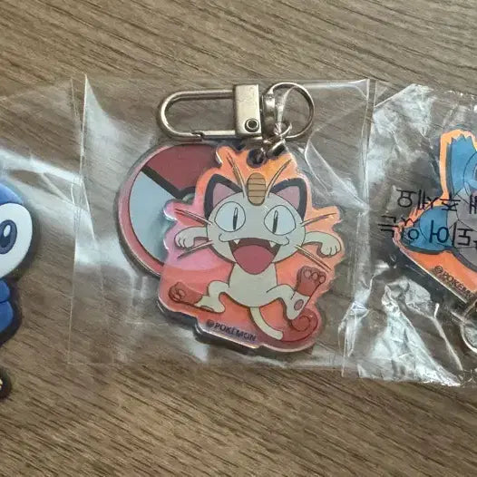 [BUNJANG] Pokemon Pengdo, Meowth, Squirtle Acrylic Keyring Bundle Set / 일괄 포켓몬스터 포켓몬 키링 모음 팽도리 나옹 꼬부기 아크릴 gs25
