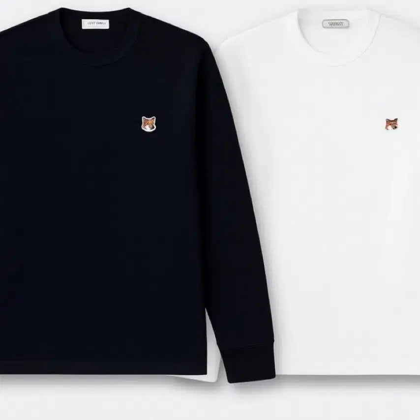 [BUNJANG] Maison Kitsune Long Sleeve T-Shirt (Black/White) / 특가! 메종키츠네 롱슬리브(긴팔)티셔츠 블랙/화이트 (남녀공용)