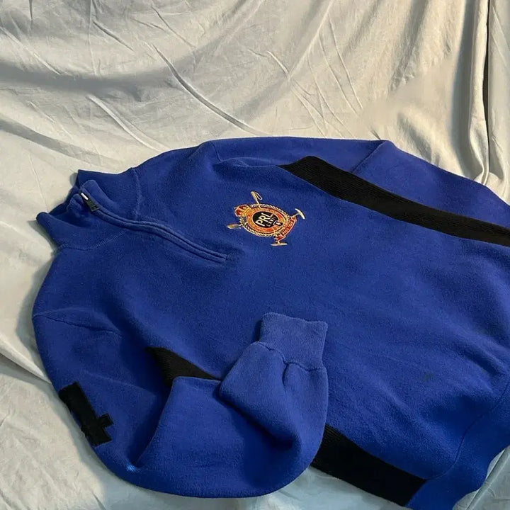 [SOLD OUT] 폴로 랄프로렌 블루 럭비 빅로고 하프집업 니트