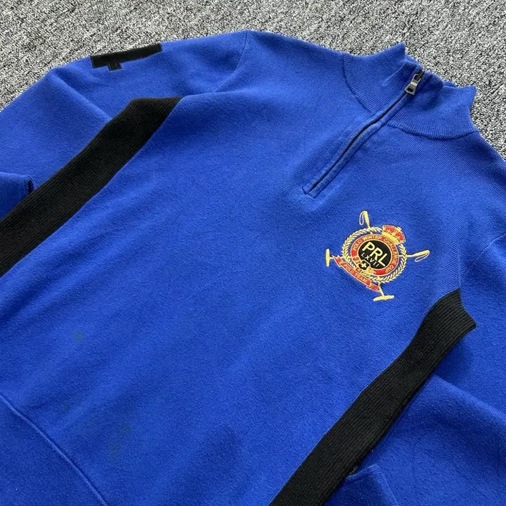 [SOLD OUT] 폴로 랄프로렌 블루 럭비 빅로고 하프집업 니트