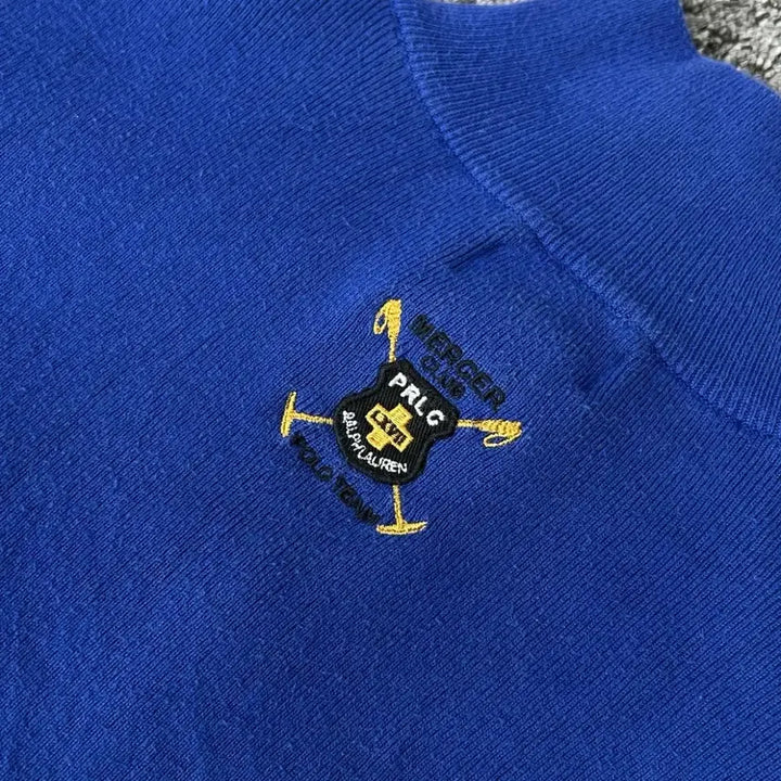 [SOLD OUT] 폴로 랄프로렌 블루 럭비 빅로고 하프집업 니트