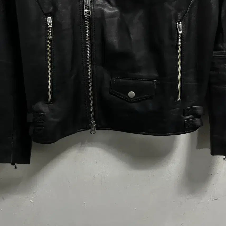 [BUNJANG] Why Plus Seven Leather Biker Jacket / 90-95 Why plus seven 레더 양가죽 라이더 자켓 정품