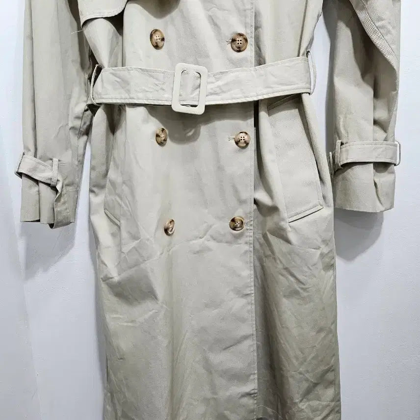 [BUNJANG] Beige Long Trench Coat / 베이지색 롱 트렌치 코트