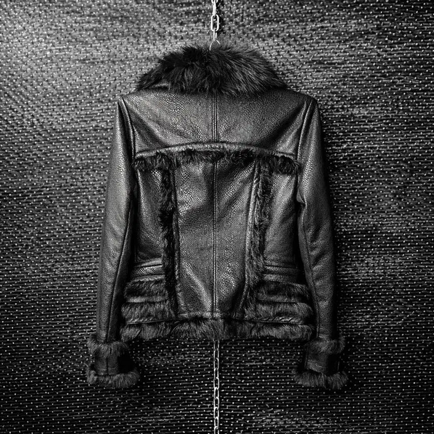 [BUNJANG] Shalang Faux Leather Jacket / Shalang 퍼 레더자켓